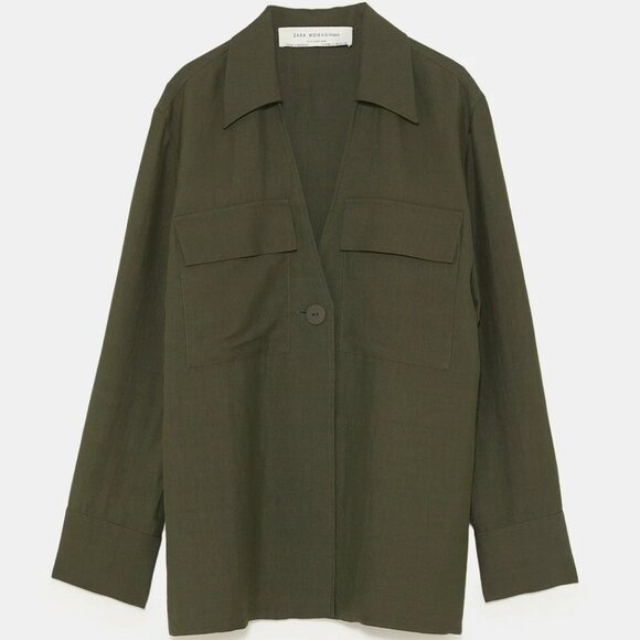 ZARA WOMAN STUDIO Shirt with Pockets Size M New With Tags $119 - Picture 12 of 12